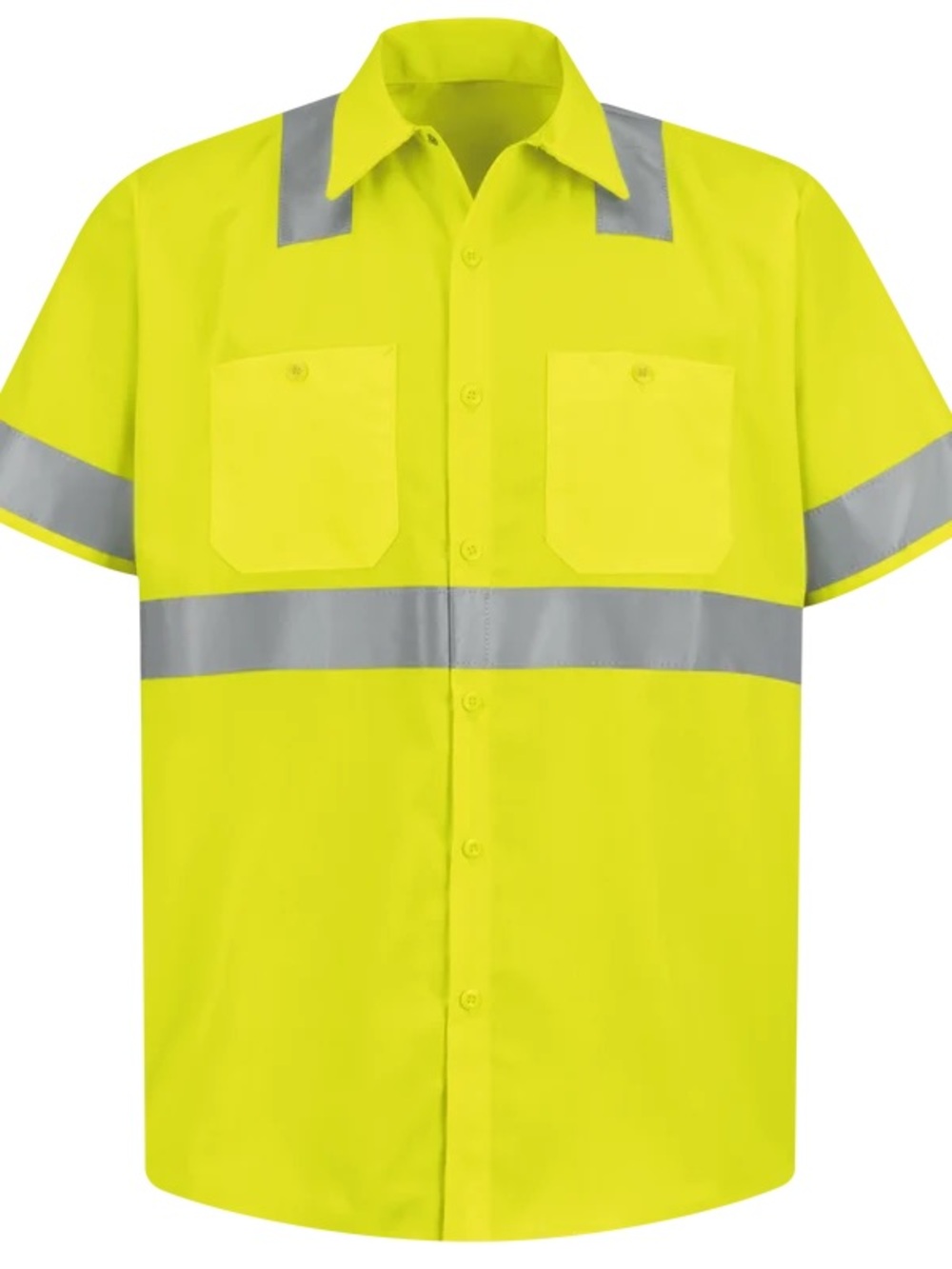 Red Kap Men's Hi-Visibility Yellow Short Sleeve Work Shirt - Class 2. Size M NEW